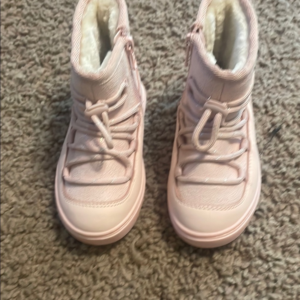 Cat & Jack Pink High-Top Boots with Laces